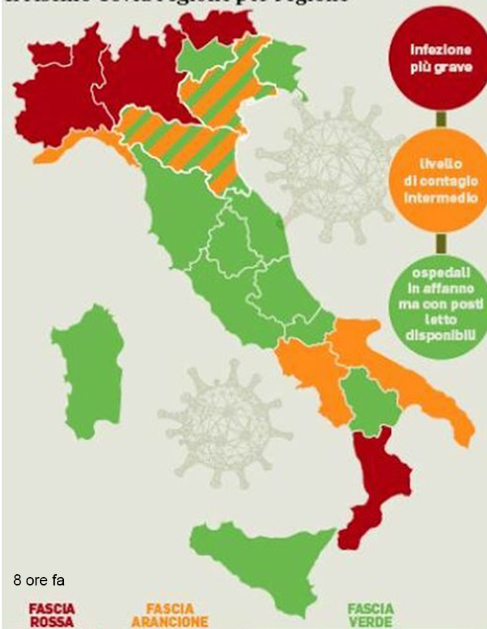Italia 8 ore fa italia divisa Mappa italia zone 2